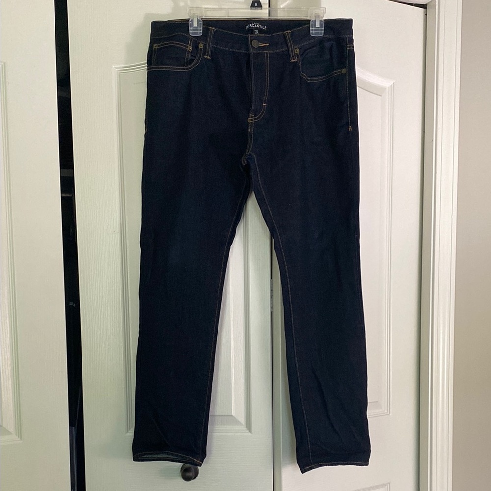 J. Crew Merchantile Men's 33x30 Dark Blue Slim Jeans - Picture 1 of 4